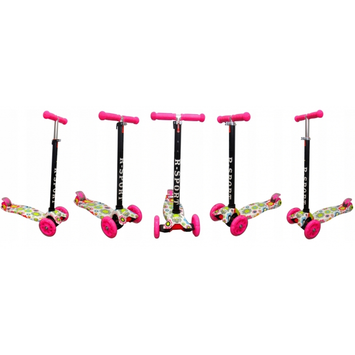 Trotineta R-Sport H2 Roz LED | Ghidon Reglabil - imagine 4