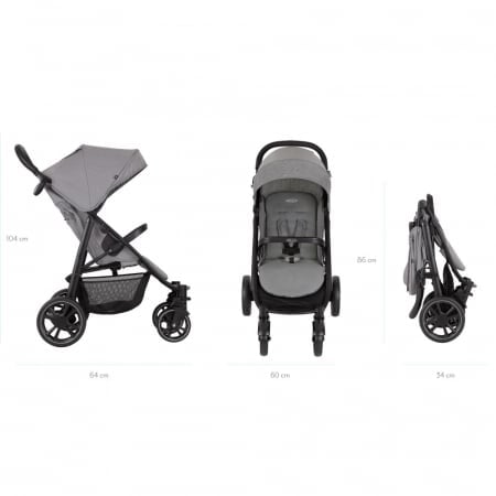 Carucior Graco EeZeFold Gray – Pliere Rapida - imagine 4