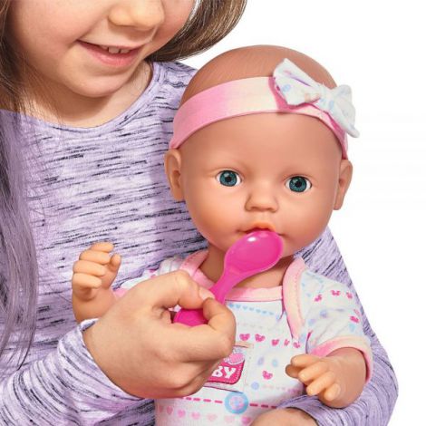 Păpușă Simba New Born Baby 38 cm, Interactivă cu Accesorii - imagine 9