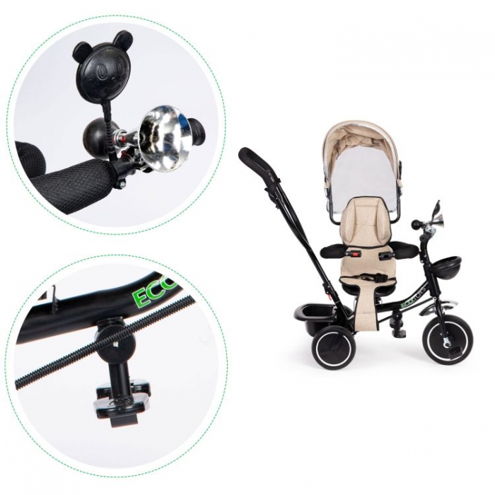 Tricicleta Ecotoys JM-066-9 Roșu cu Scaun Rotativ - imagine 2