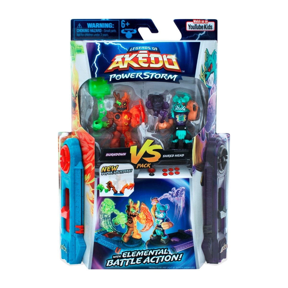 Set 2 Figurine Akedo Power Storm Burndown Vs Shread Head