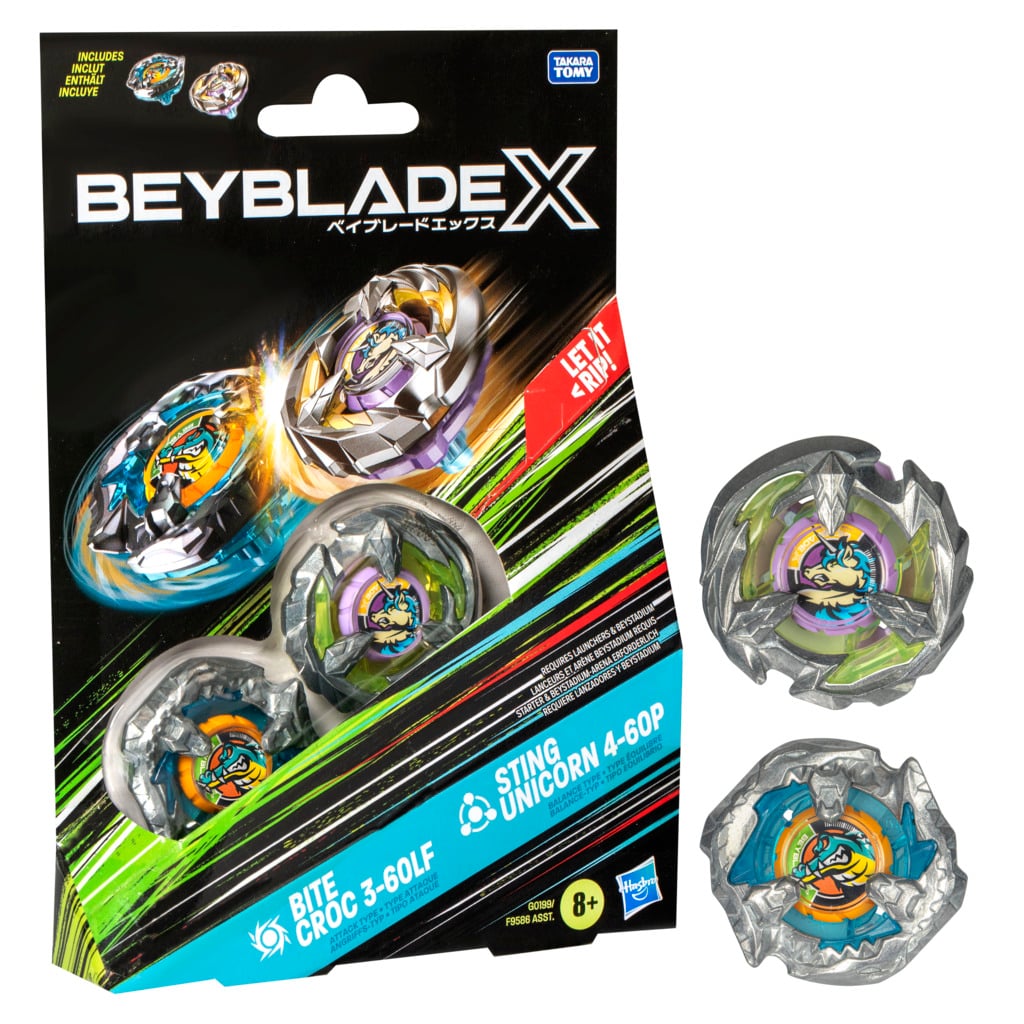 Set 2 Spinneri Beyblade X | Bite Croc & Sting Unicorn