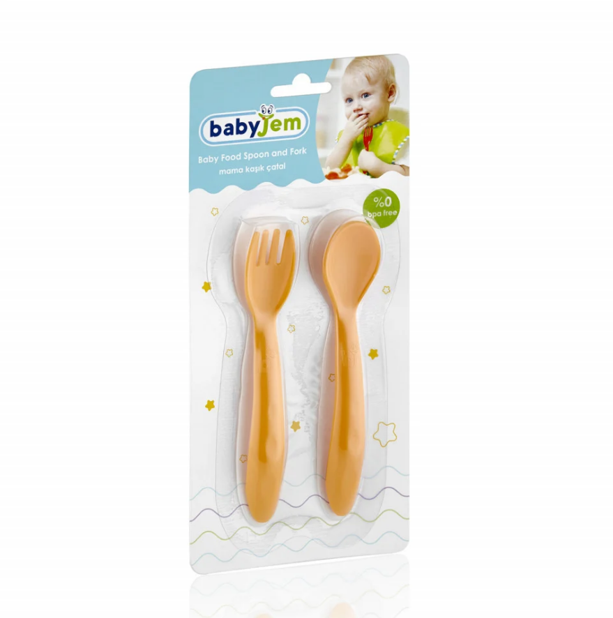 Set Linguriță și Furculiță BabyJem Portocaliu - imagine 2