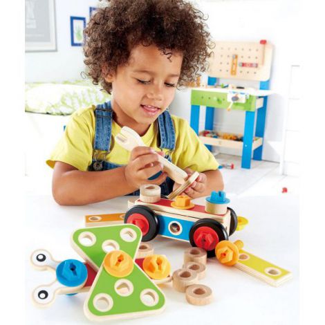 Hape Constructor Incepator | Jucarie Lemn Creativ - imagine 3