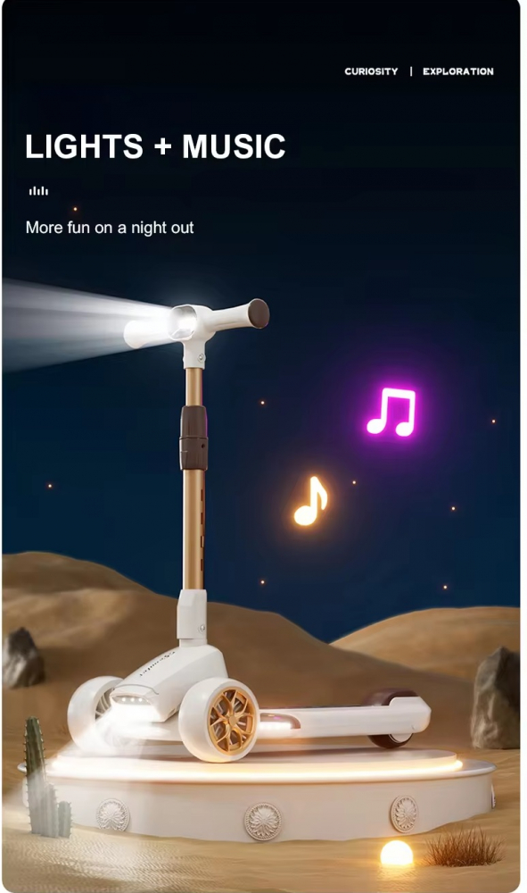 Trotineta Nichiduta Pink cu LED și Muzică - imagine 2