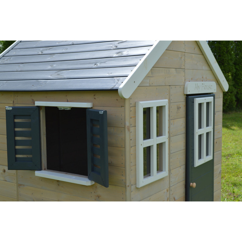 Casuta Gradina Grey Lodge Wendi cu Tobogan