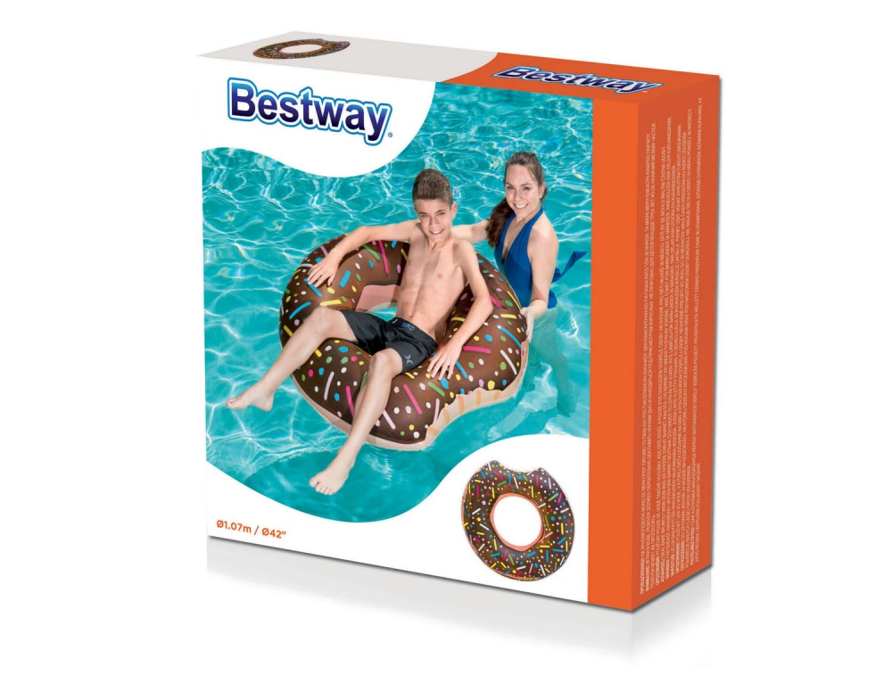 Colac gonflabil Bestway Donut Candy 107 cm, PVC rezistent - imagine 4