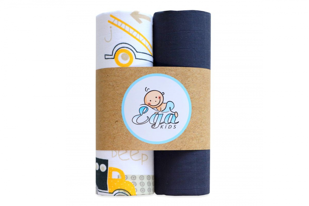 Set 2 Scutece Egakids Bumbac Moale Dark Grey - imagine 3
