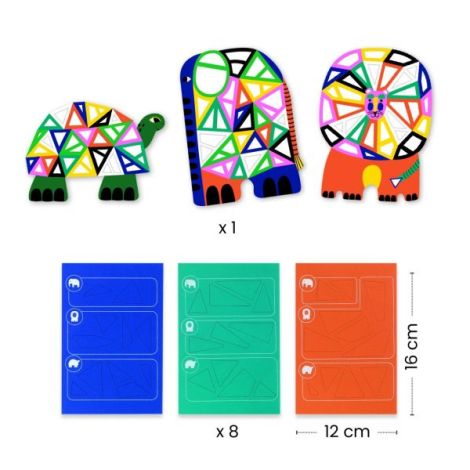 Set Mozaic Animale Djeco - Creativitate 4-7 Ani - imagine 4
