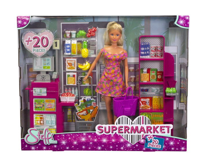 Papusa Steffi la Supermarket, Set de Joc, 29 cm