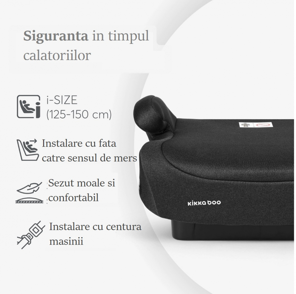 Înălțător Auto KikkaBoo i-Go i-Size Black - imagine 3