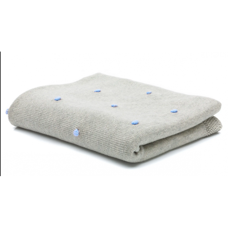 Patură Tricotată Fillikid Grey Blue, 100% Bumbac - imagine 4