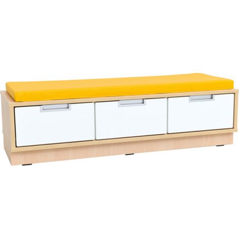 Dulap bancuta Quadro 3 locuri Moje Bambino - alb-artar