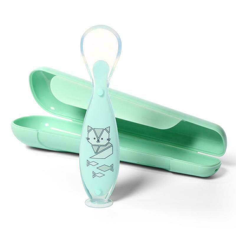 Lingurita BabyOno cu ventuza, verde, 6m+