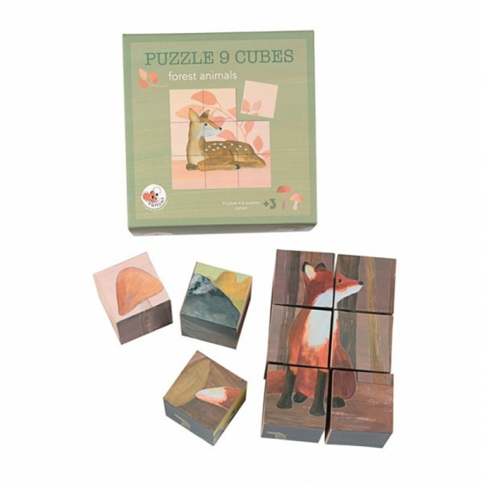 Cuburi Animale Pădure Egmont Toys | Puzzle Educativ 3+