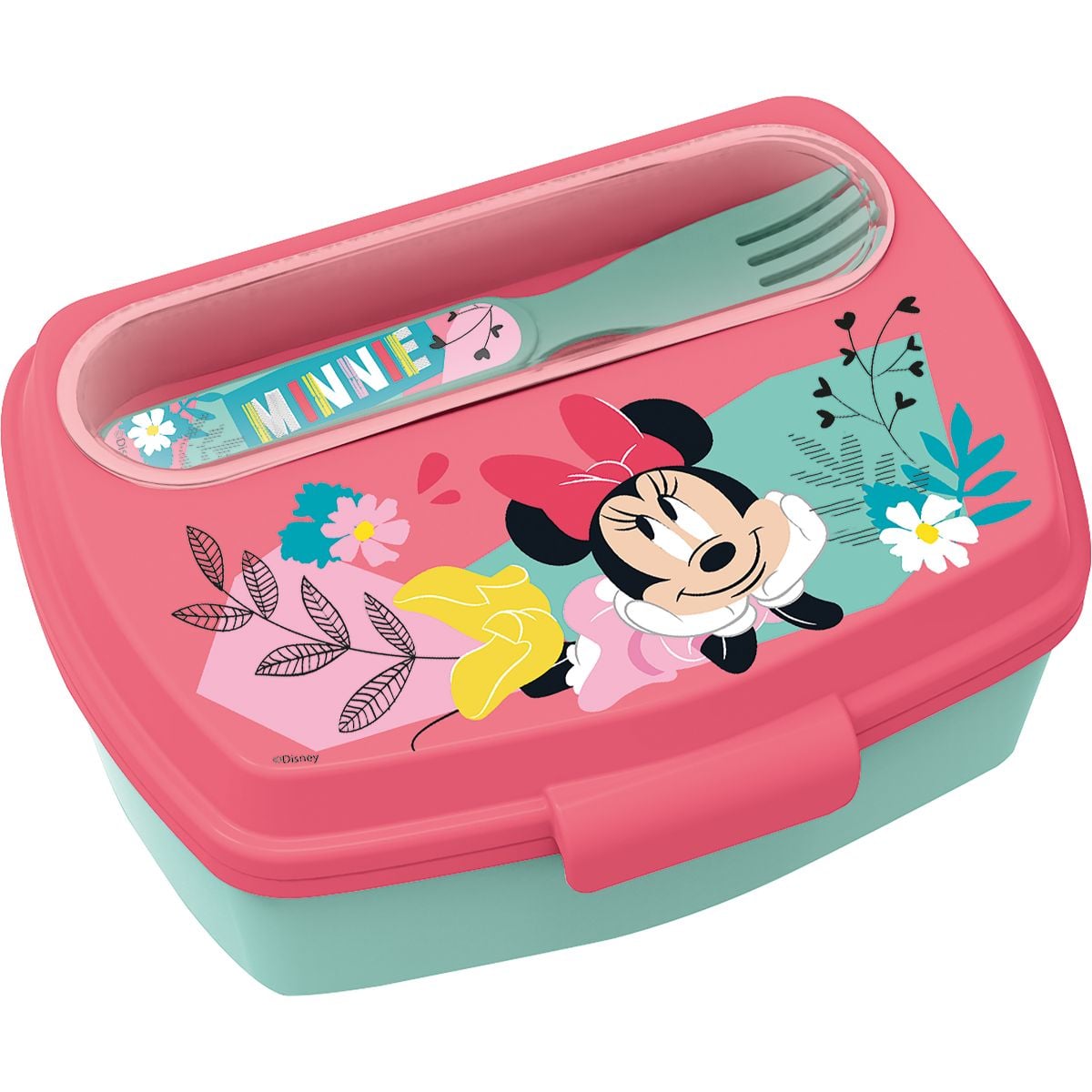 Caserola Pranz Stor Minnie Mouse cu Tacamuri