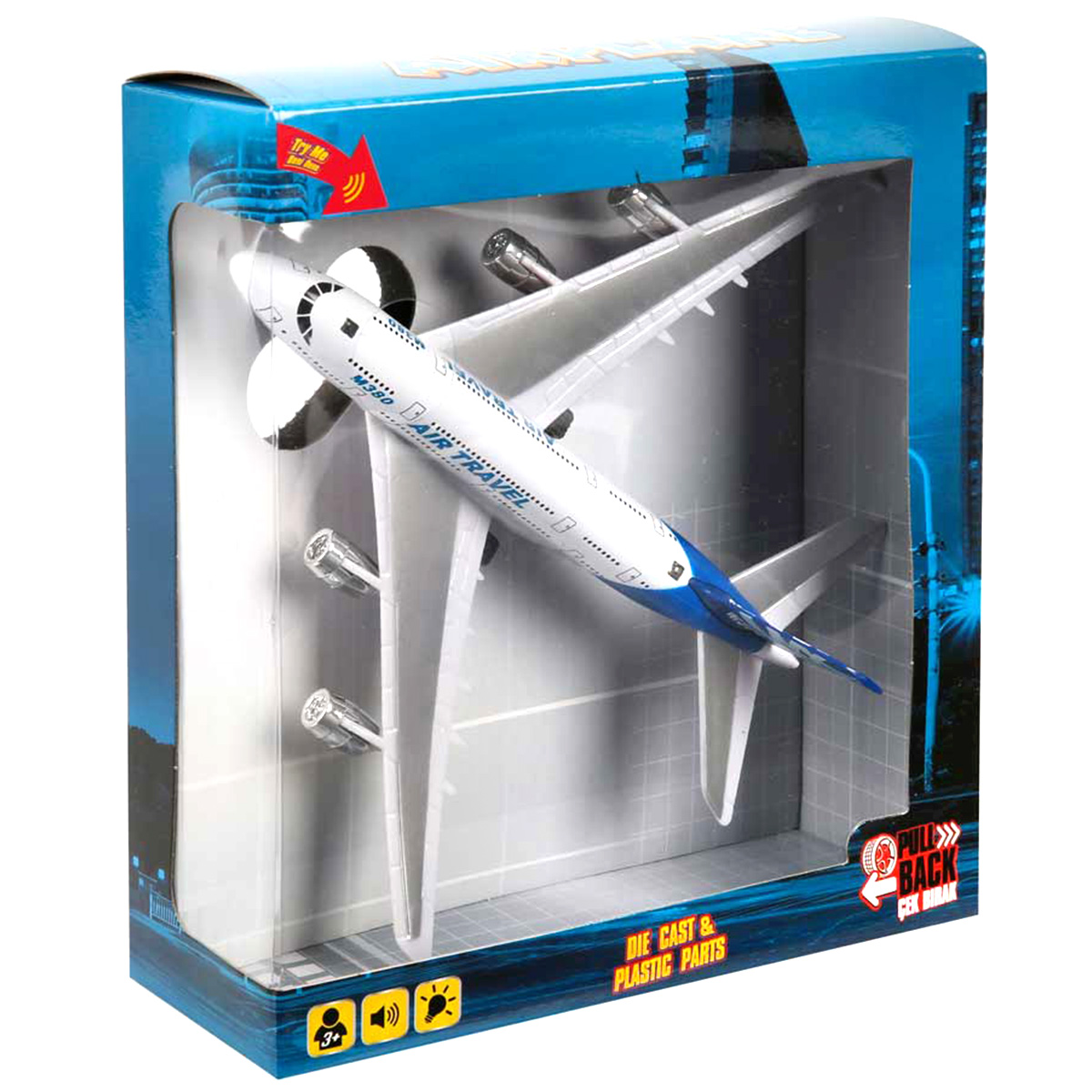 Avion Maxx Wheels Albastru cu Lumini și Sunete