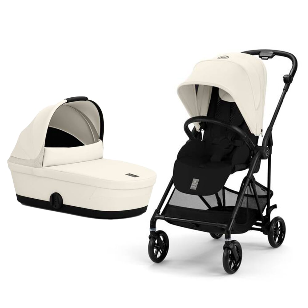 Cybex Melio Carbon 2 in 1 Canvas White - Usor si Compact