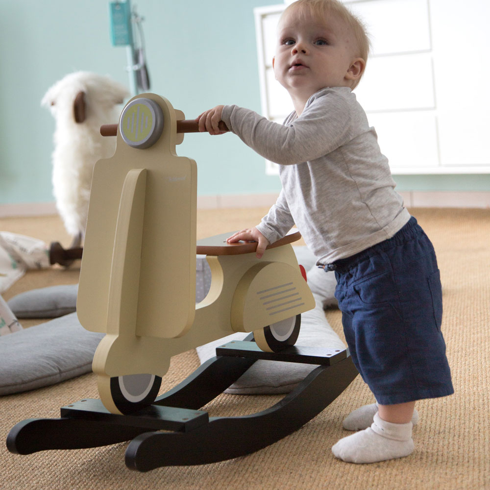 Balansoar Childhome Scooter MDF Crem - imagine 2