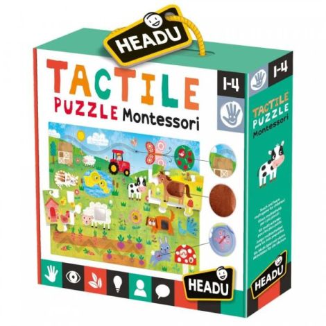 Puzzle Tactil Headu Montessori - Dezvoltare Senzorială - imagine 3