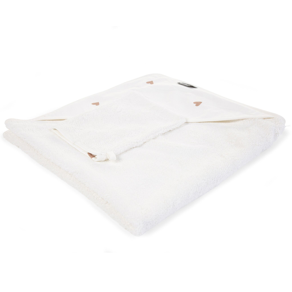 Prosop cu Glugă Childhome Inimioare, 80x80 cm