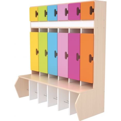 Cuier Vestiar Artar Moje Bambino, 6 Compartimente Colorate - imagine 2