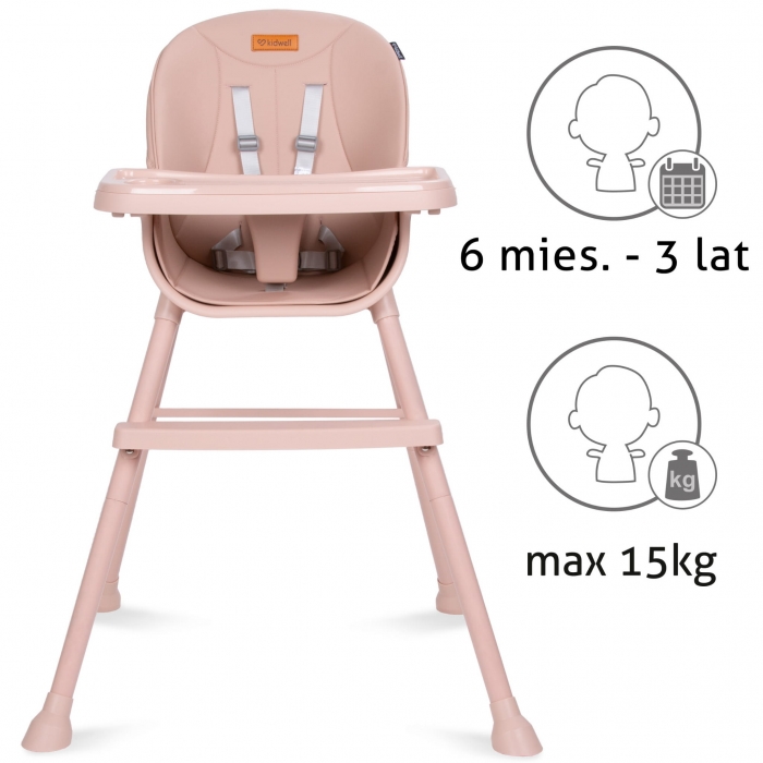 Scaun de Masa 4 în 1 Kidwell Eatan Pink - imagine 3