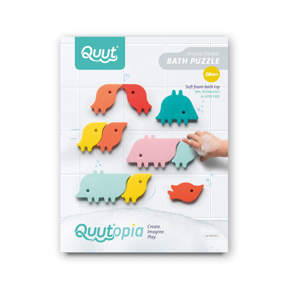 Puzzle Baie Copii Quut Toys Animale - 10 piese