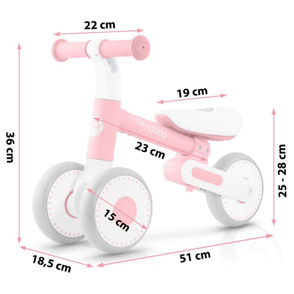 Bicicletă Echilibru Nukido Roz pentru Copii - imagine 4