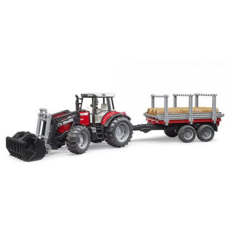 Bruder Tractor Massey Ferguson 7480 cu Remorcă - imagine 4