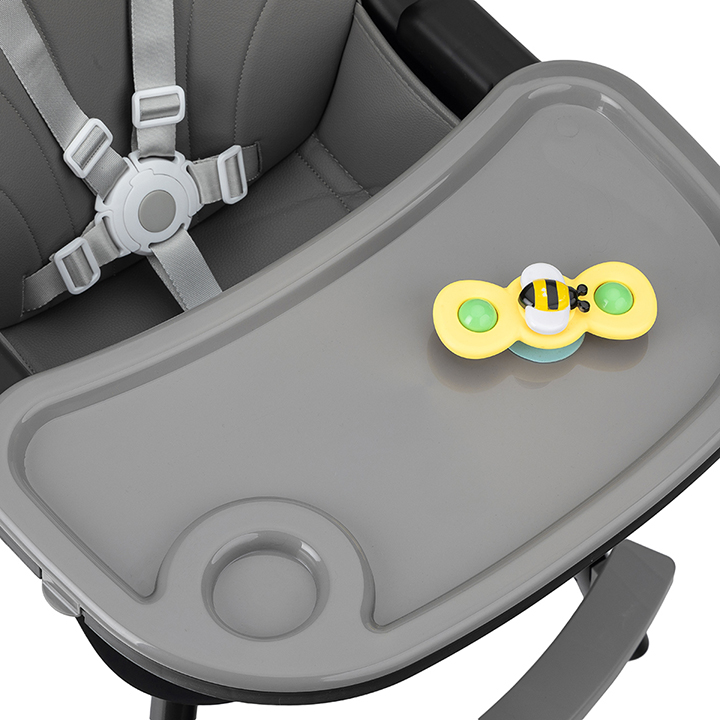 Scaun de masa Momi Reki Black, cu tava reglabila - imagine 5