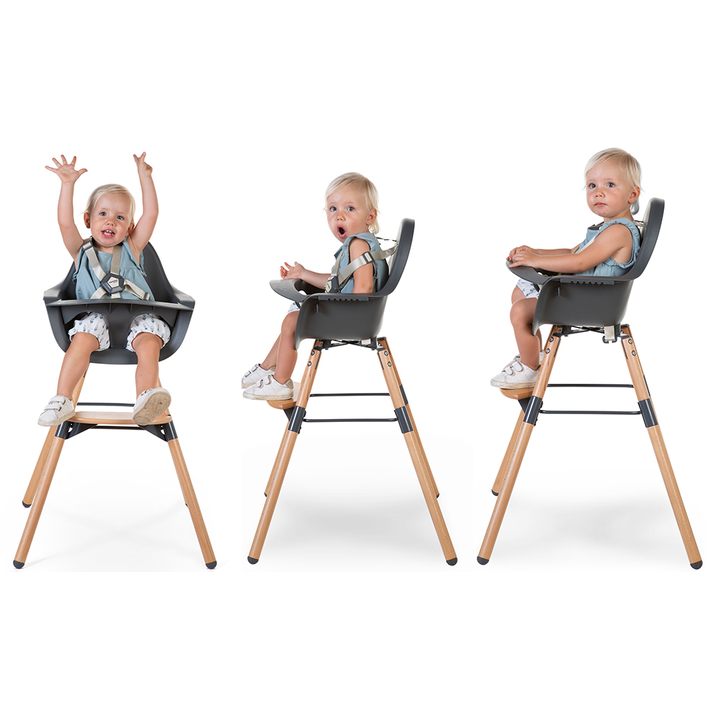 Scaun de masa Childhome Evolu 2, Natural/Antracit, Reglabil - imagine 4