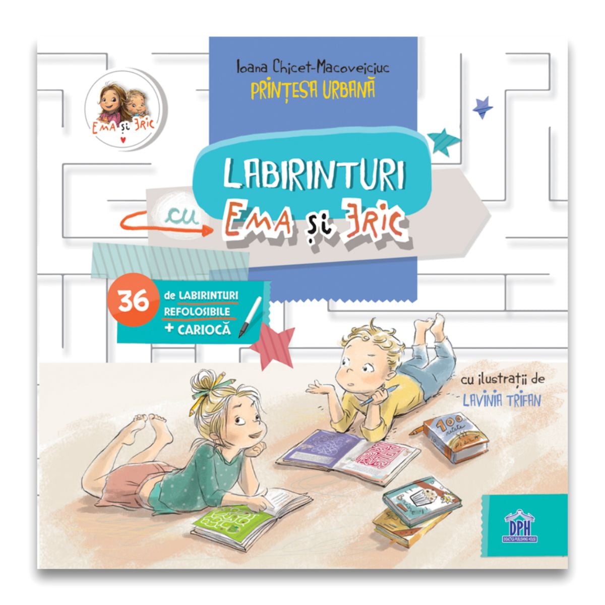 Labirinturi cu Ema și Eric - Caiet educativ cu carioci lavabile
