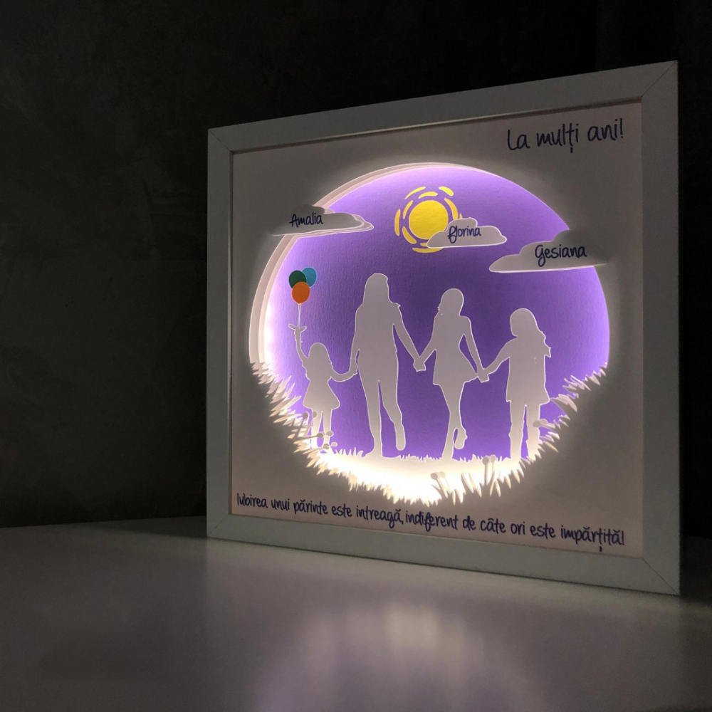 Tablou Luminos Părinți și Copii | Noorhandmadeatelier