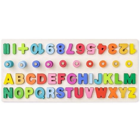 Tabla didactica Woodyland cu litere si cifre