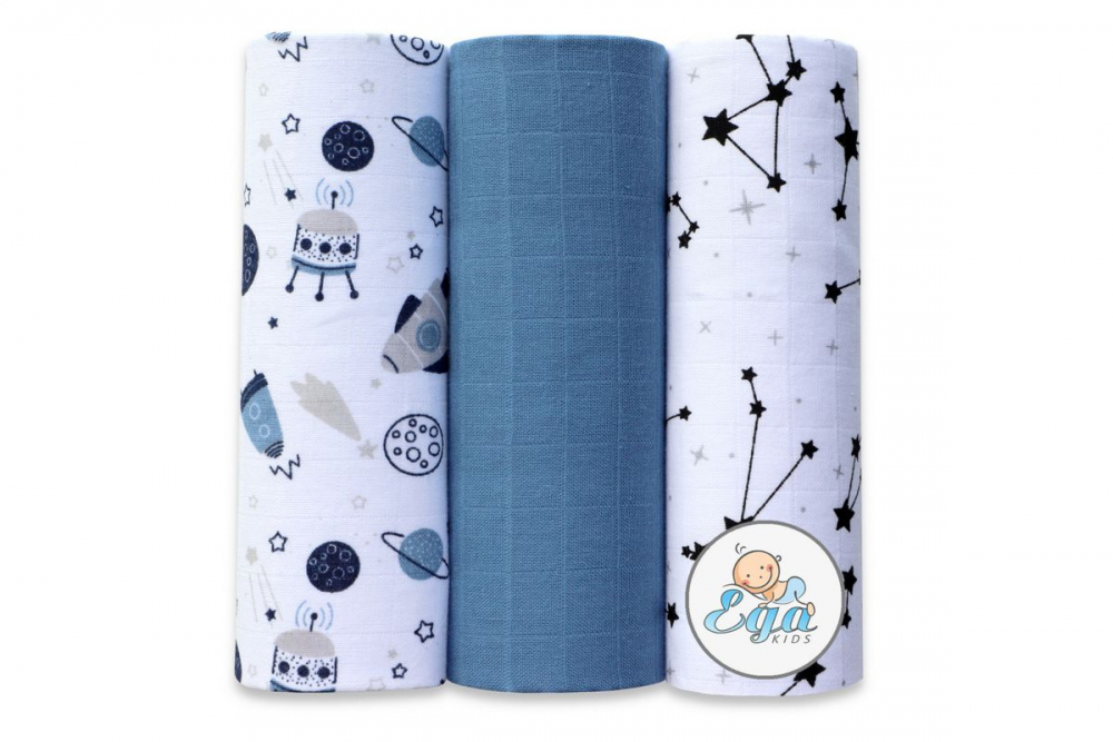 Set 3 Scutece Bumbac Egakids 60x80 cm