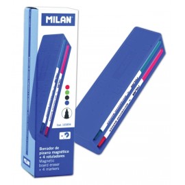 Set 4 Markere Milan cu burete magnetic