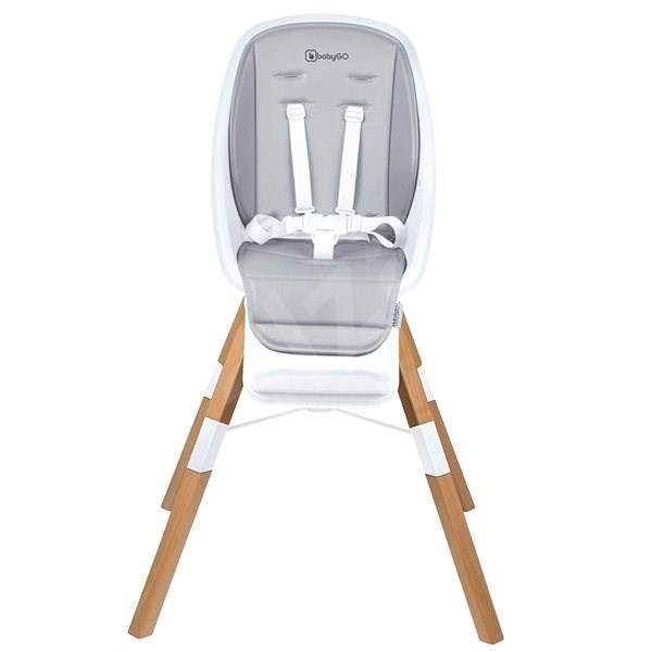 Scaun de masă BabyGo 360 Carou Alb, Rotire Completă - imagine 3