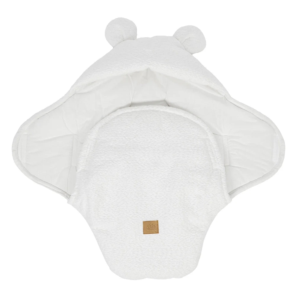 Paturica Meowbaby® Teddy Ears Alb - Bumbac OEKO-TEX