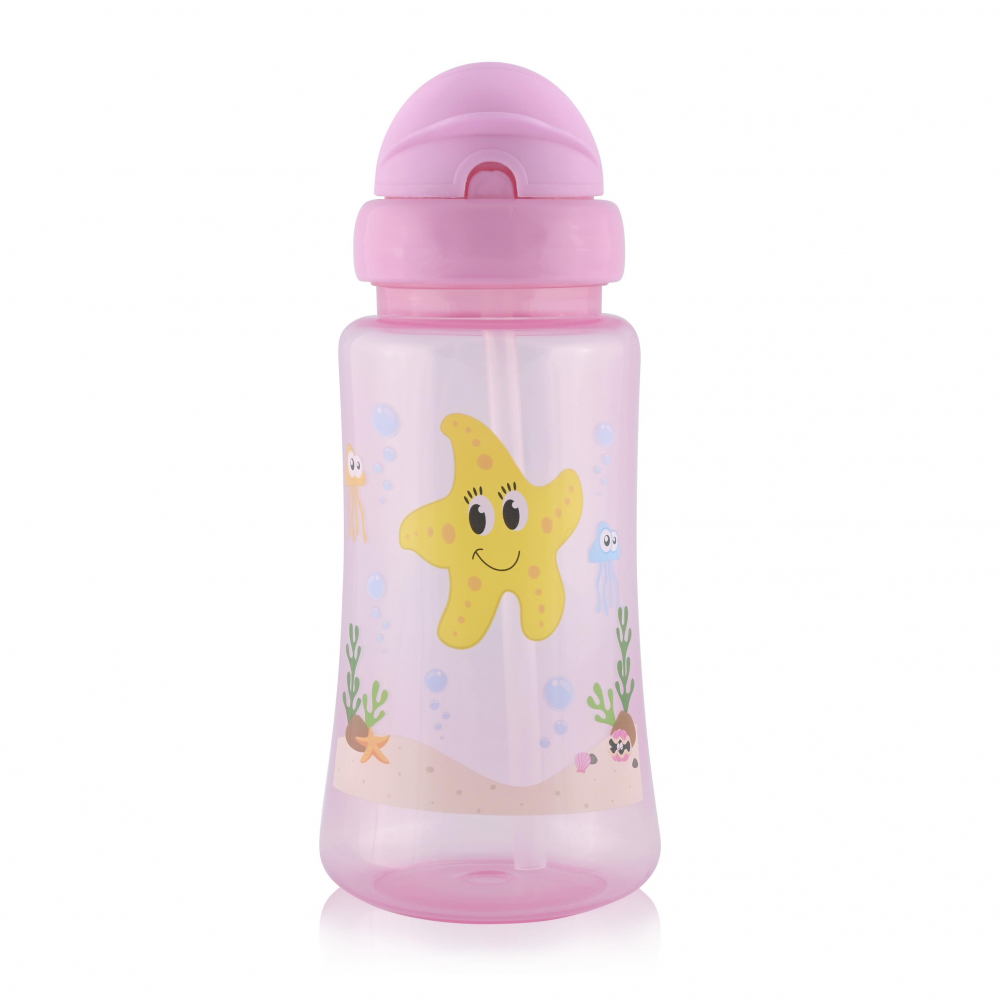 Cana Sport Lorelli Pink 330ml cu Pai Moale - imagine 3