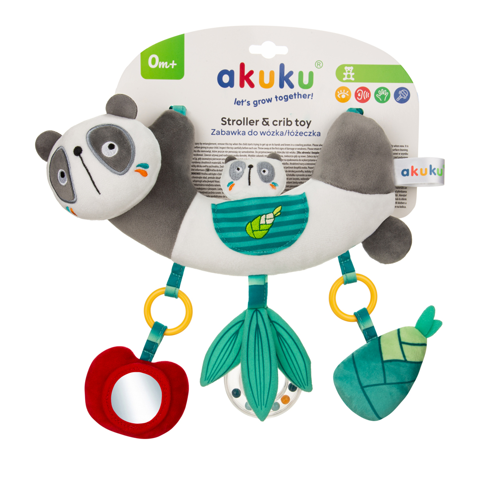 Jucărie Senzorială Panda Akuku cu Oglindă - imagine 2