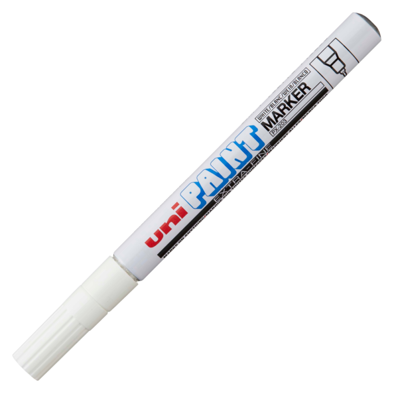Marker Uni-ball Alb, Vopsea Ulei, Varf 0.8 mm