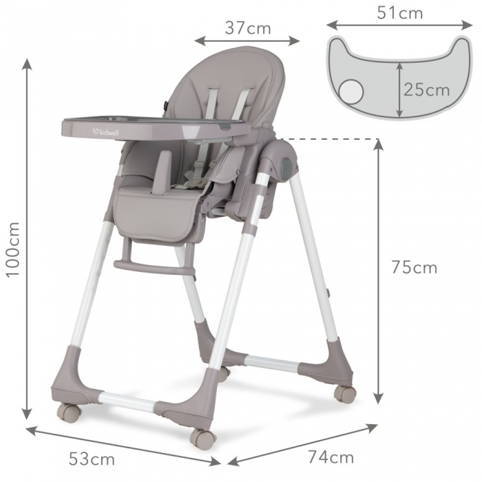 Scaun de masă Kidwell Bento Gri – Independență și Siguranță - imagine 3