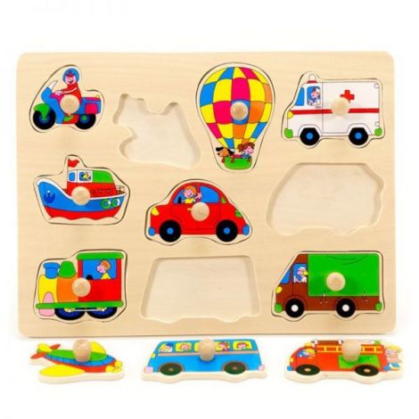 Puzzle Lemn Transport Fakopancs - Dezvoltare Copii - imagine 2