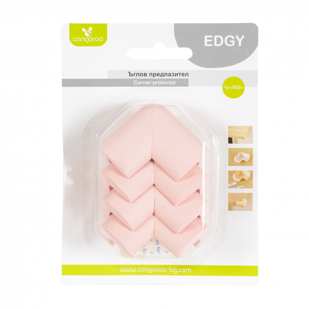 Set 4 protectii colturi Cangaroo Edgy Roz - imagine 3