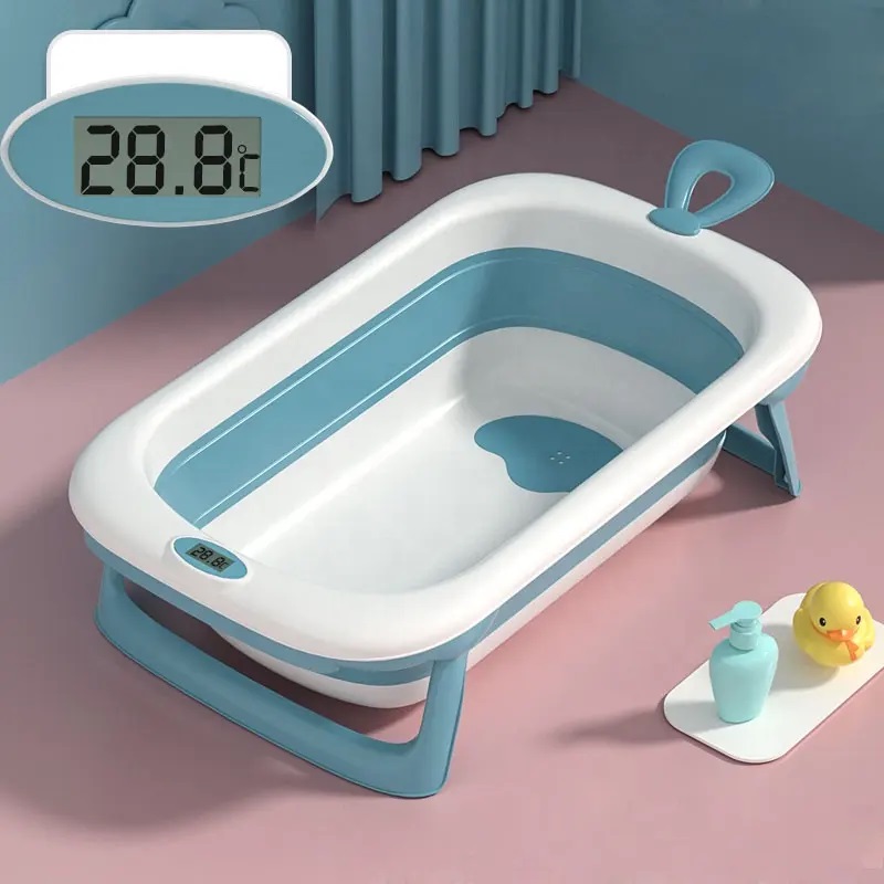 Cădiță Little Mom Bubble Blue Pliabilă cu Termometru - imagine 3