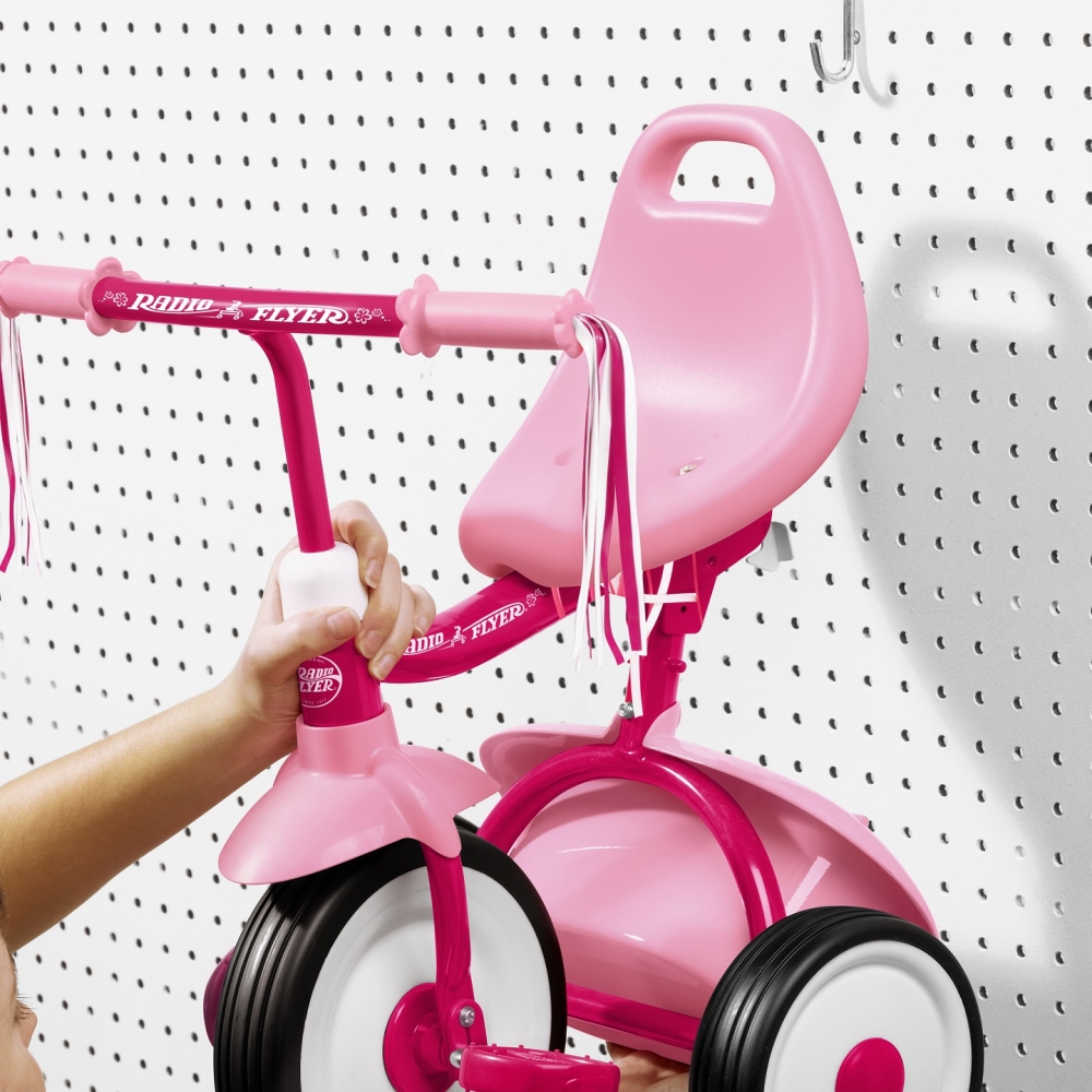 Tricicleta Radio Flyer Fold 2 Go Pink, Pliabilă - imagine 3