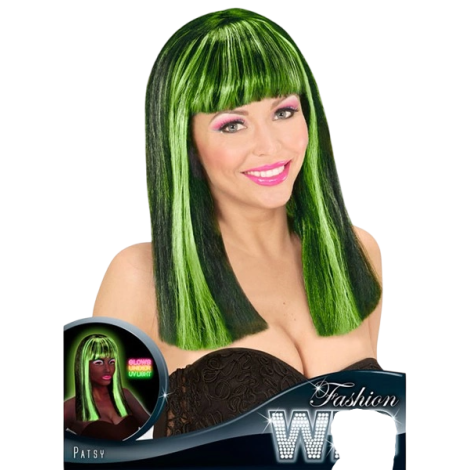 Peruca Neon Verde Widmann | Carnaval Party - imagine 3
