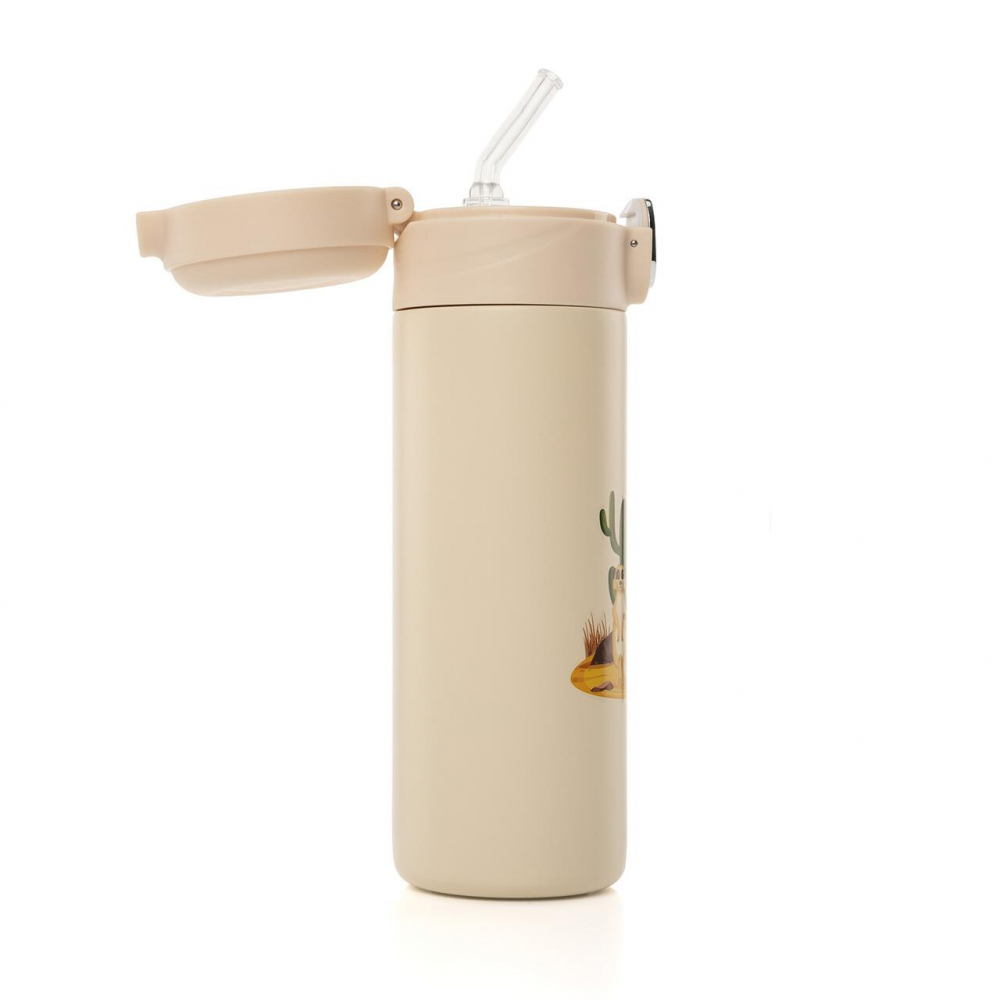 Sticlă cu pai Reer 350ml Inox Alb-Crem - imagine 4