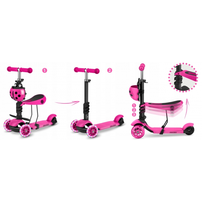 Trotineta 3 in 1 Ricokids Buggy Roz - imagine 2